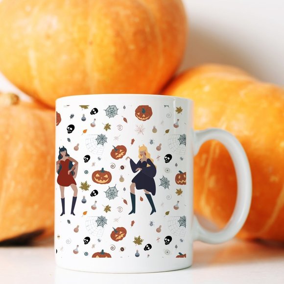 Halloween Witches 11 Oz White Mug - Picture 2 of 4